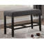 Banc de salle à manger en tissu à hauteur de comptoir avec garniture cloutée, gris-1560754553