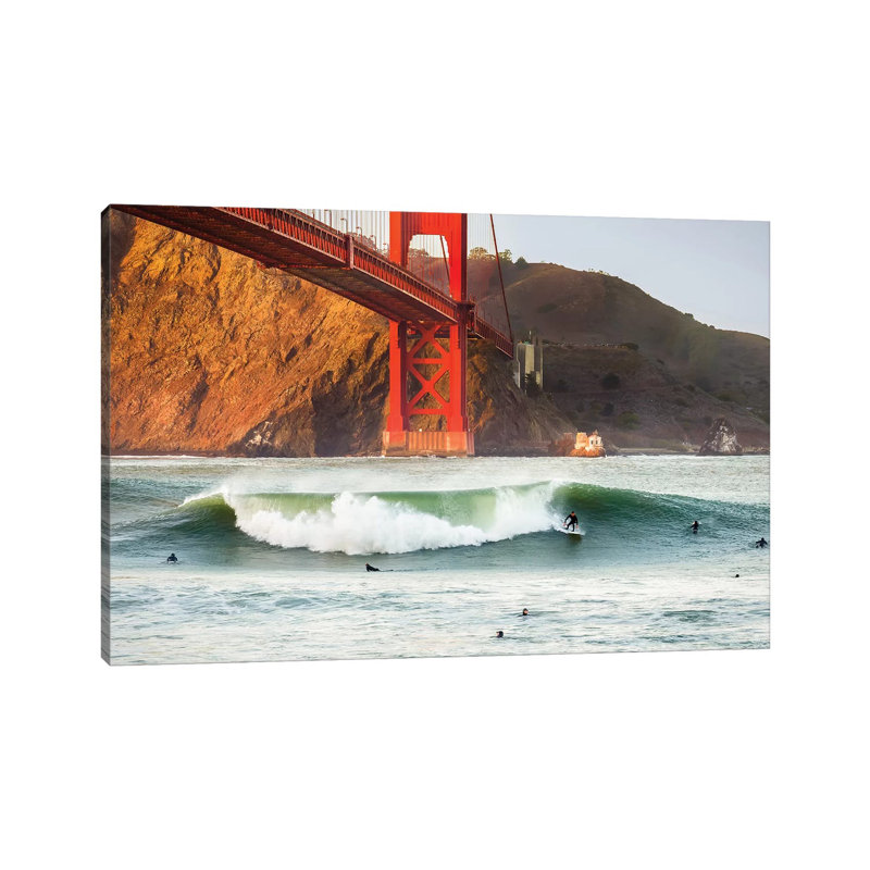 Golden Surf by Dave Gordon - Wrapped Canvas Gallery-Wrapped Canvas Giclée, 20.32 cm H x 30.48 cm W