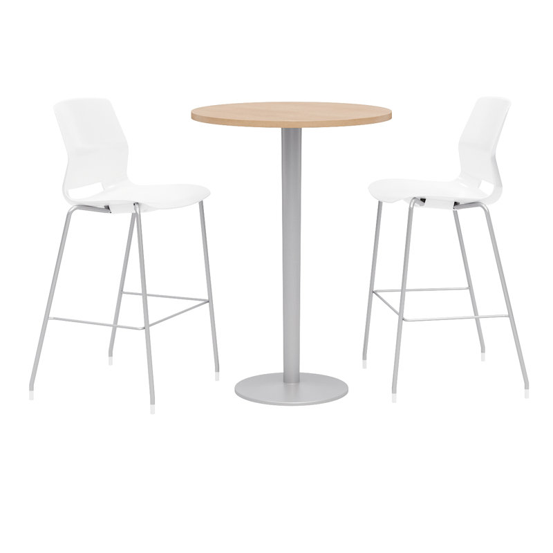 Ensemble de table de salle à manger 30 po et de chaise ronde L, Moonbeam, Érable