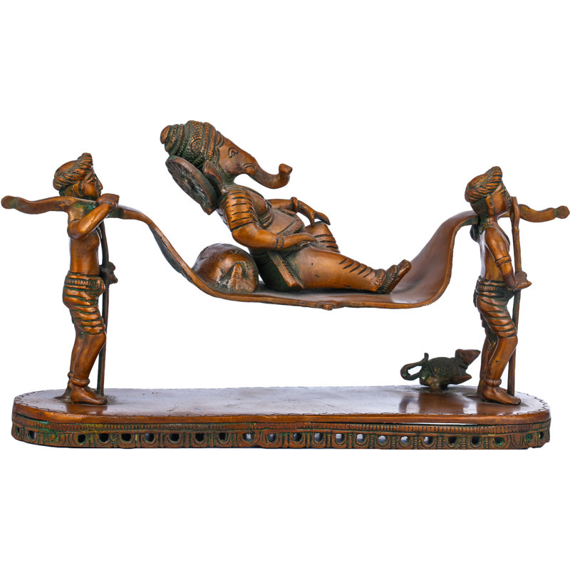 Figurine Lord Ganesha sur Palki, Brun
