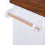 Grand îlot de cuisine de 53 po avec bureau de 3,5 po d'épaisseur, supports à épices et à serviettes, îlot de cuisine roulant avec rangement sur 5 roulettes, 2 très grands tiroirs, pour la maison, la cuisine, la salle à manger, blanc-6024906