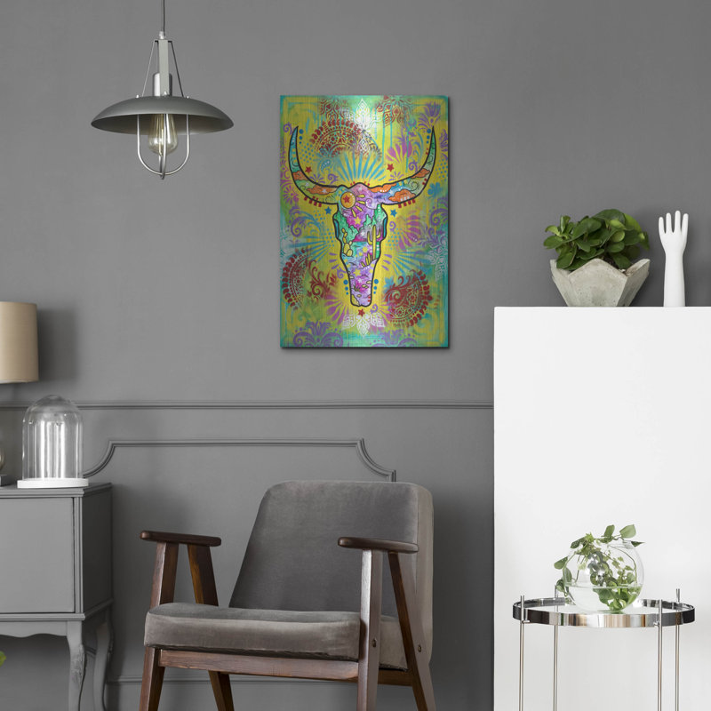 " Longhorn Skull " by Dean Russo, 24" H x 16" W