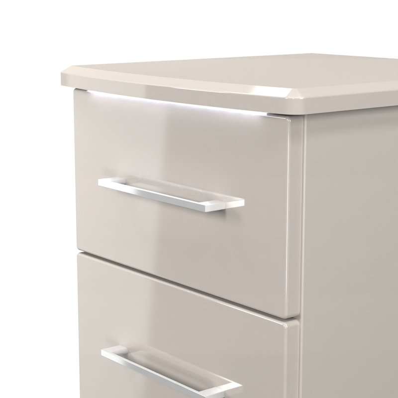Paris 40cm W Manufactured Wood Bedside Table, Beige