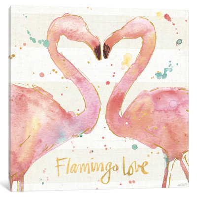 « ii », reproduction d’art sur toile tendue Flamingo Fever