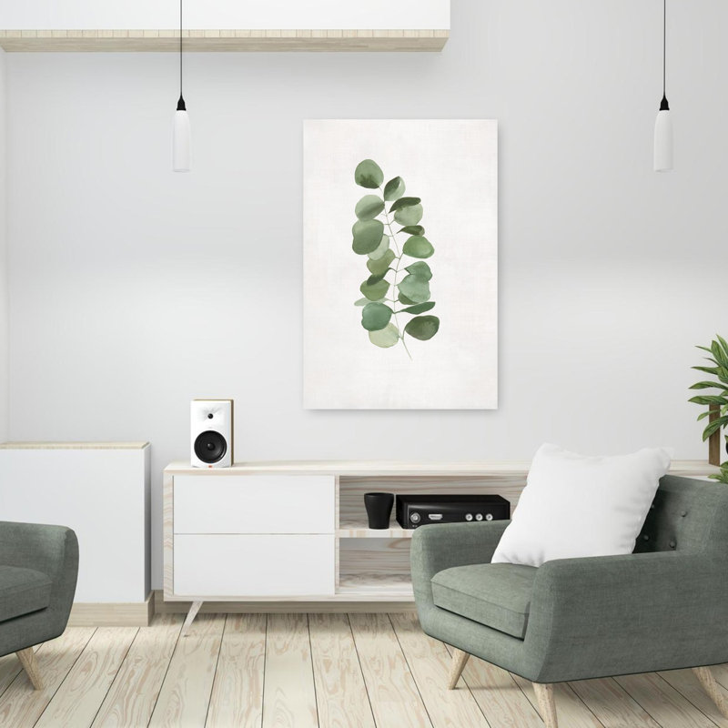 «Eucalyptus Simplicity» sur toile, art mural contemporain abstrait, H 36 po x l 24 po