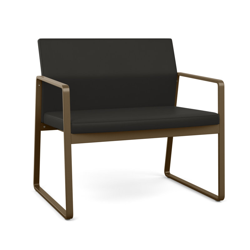 Fauteuil de bureau Gansett, Vinyle gris anthracite Patriot Plus, Bronze