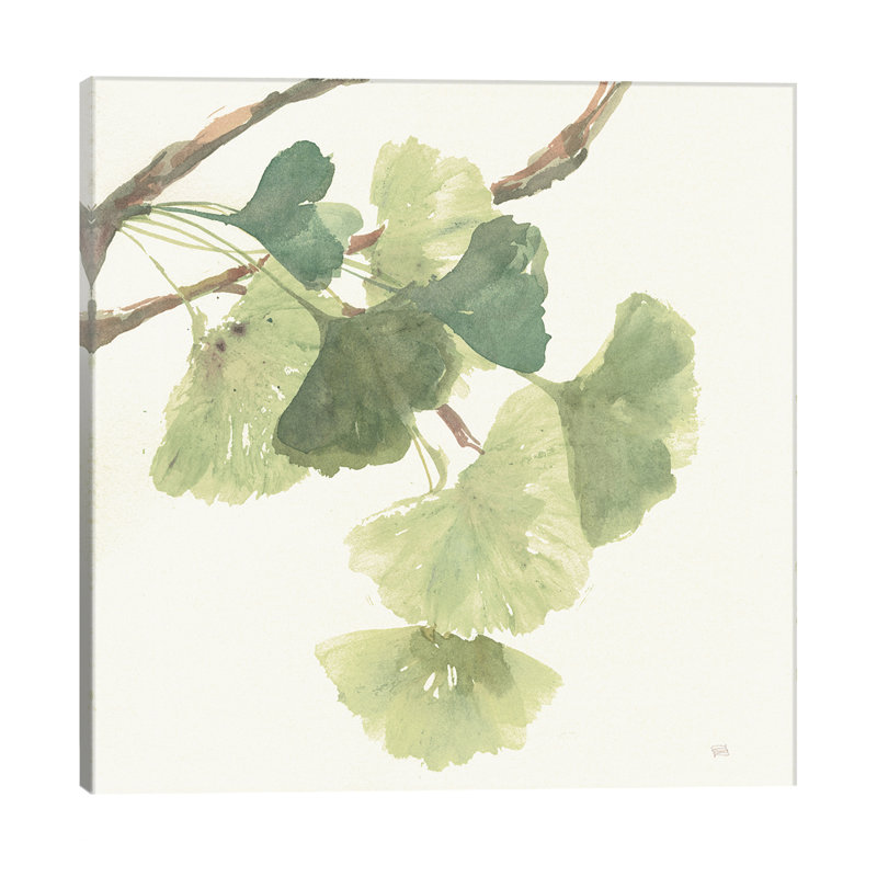 Light Gingko Leaves I by Chris Paschke - Wrapped Canvas Painting, 30.48 cm H x 30.48 cm W, Wrapped Canvas