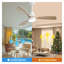 Ventilateur de plafond 48 pouces avec lumière, 3 pales en bois massif et télécommande-125410509