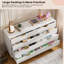 Commode 8 tiroirs pour chambre à coucher, table de chevet moderne cannelée avec tiroirs profonds-1664604909
