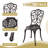 Bistro Table and Chairs Set of 2 with Umbrella Hole for Garden,White-999025433