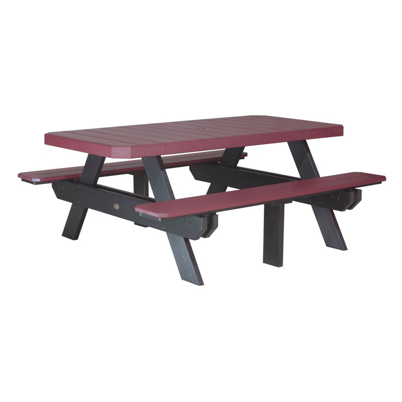 Table de pique-nique Puchta, Noir, Bois de cerisier