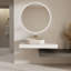 Lavabo de salle de bain en pierre 23 "à cuve ovale à surface solide de style artistique en travertin jaune 23" Stone Zen-128864551-128864545