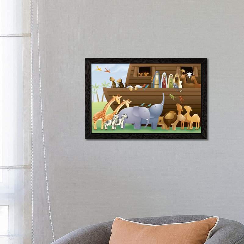 Noah's Ark - Wrapped Canvas Print, 66.04 cm H x 45.72 cm W, Black Framed