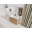 Meuble-lavabo autoportant de 40 po avec lavabo en céramique, 2 portes à fermeture douce et support de rangement, emballage KD, contreplaqué