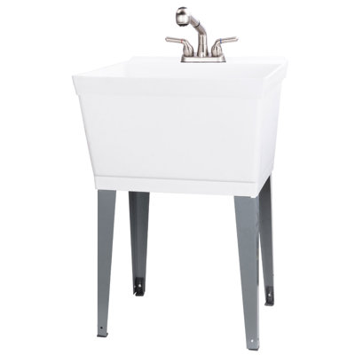 23.5''' L x 22.87'' W Free Standing Laundry Sink with Faucet