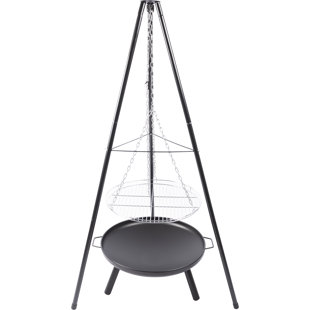 87cm Round Steel Fire Pit Log Grate