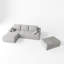 Canapé modulaire 3 pièces en velours côtelé de 104 po avec repose-pieds [mousse haute densité améliorée], modulaire, sans assemblage-48136596