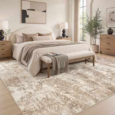 Tapis abstrait lavable rétro, tapis résistant aux taches pour les endroits très passants