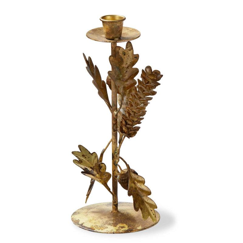  Oak Leaf & Acorn Taper Holder Large, 9'' H x 4'' W x 4'' D