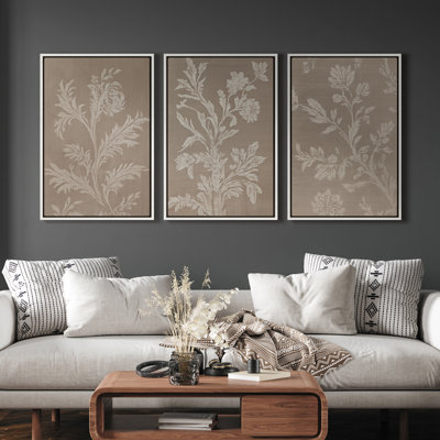 Framed Canvas Wall Art - Vintage Abstract Wall Prints for Bedroom
