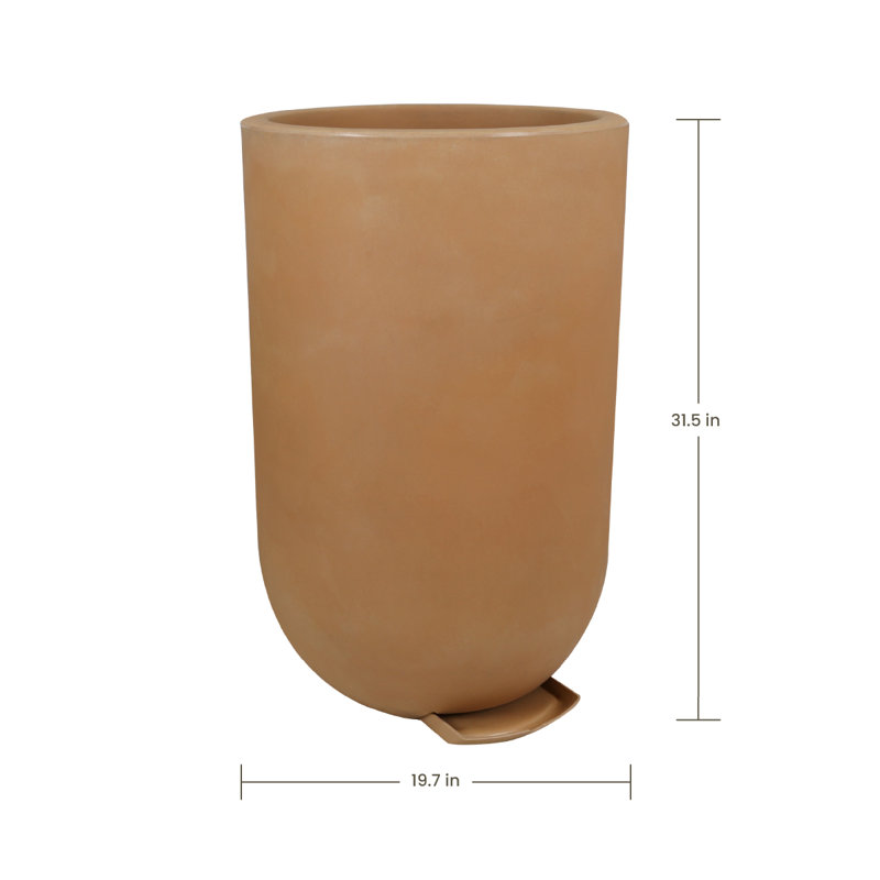 Pot à fleurs rond de 19,7 pouces Petar ECOBO, utilisation intérieure et extérieure Decora, H 31,5 po x l 19,7 po x P 19,7 po