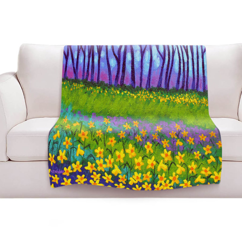 Hand Woven Throw Blanket, 51" W x 60" L