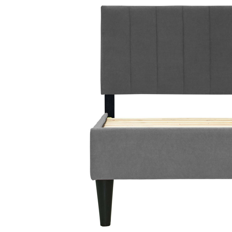 Upholstered Bed, Charcoal