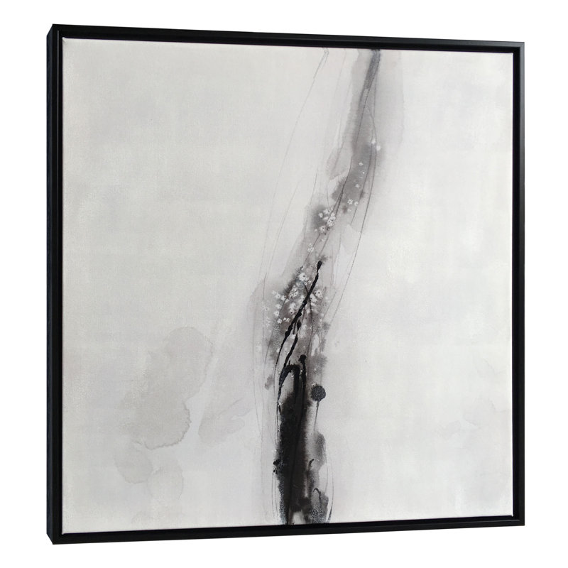 Raven Mist II, toile peinte à la main - peinture à cadre flottant sur toile
