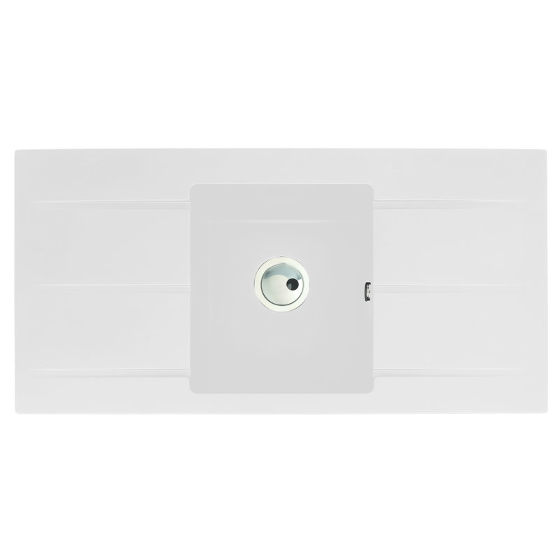 Abode Designs Zero 500mm W Single Bowl Granite Kitchen Sink with 3 Faucet Holes, White
