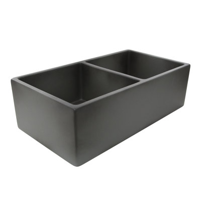 Vineyard 33'' L Farmhouse / Apron Double Bowl Fireclay Kitchen Sink