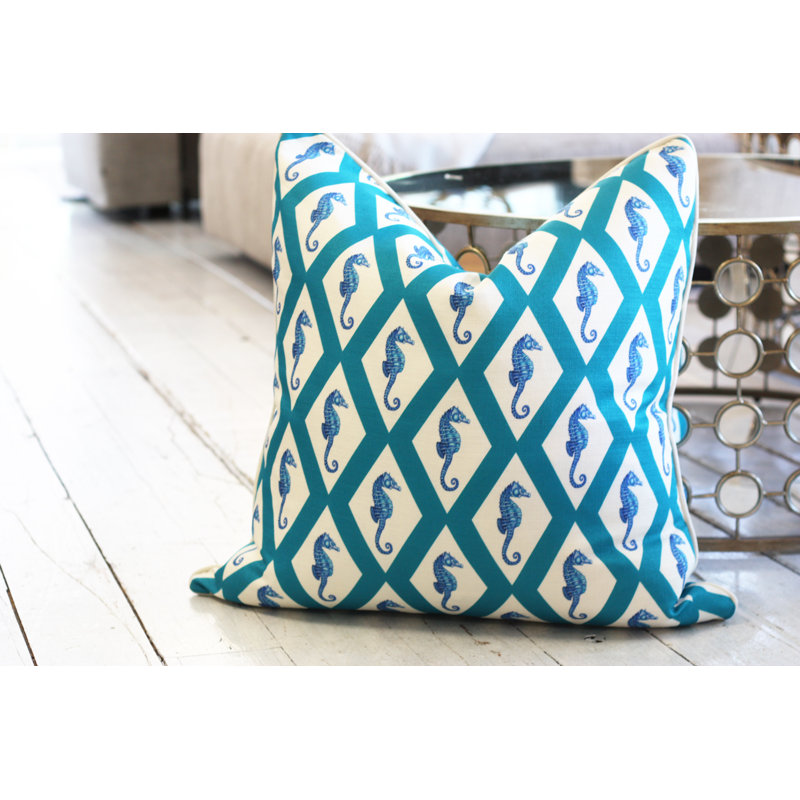 Coussin Capri, H 20 po x l 20 po x P 6 po, Turquoise