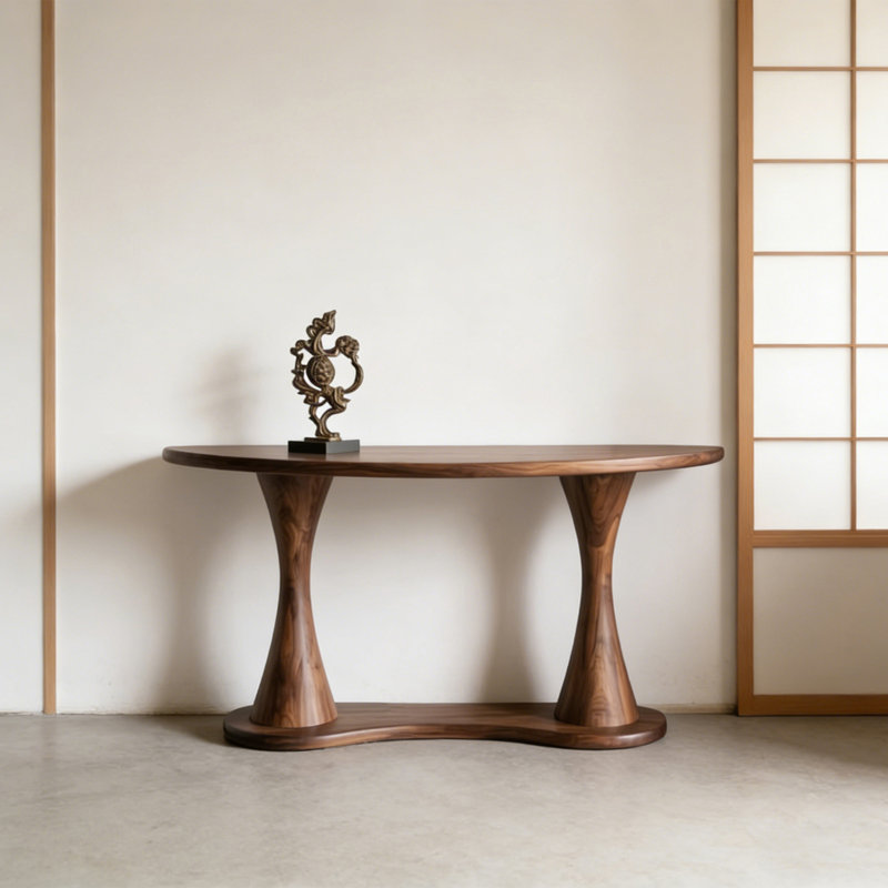Retro Minimalist Console Table, 35.43" H x 55.12" W x 15.75" D