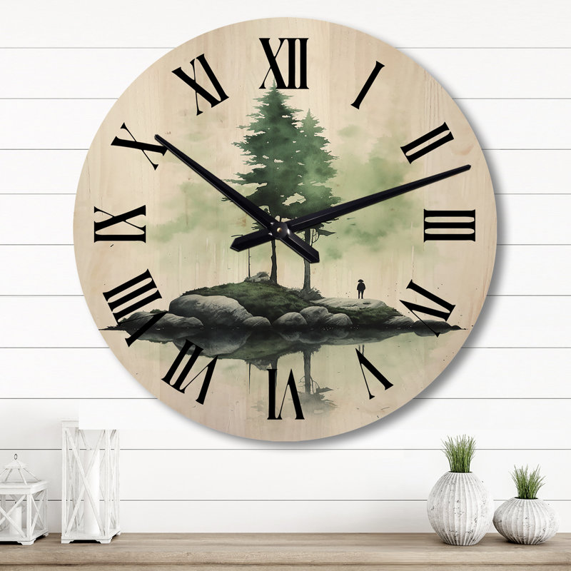 Horloge murale en bois massif Anevay, Grand