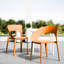 Chaises simples en polypropylène orange tropical (lot de 4) pour aires de repas, résistantes aux intempéries, pieds antidérapants pour une utilisation extérieure.