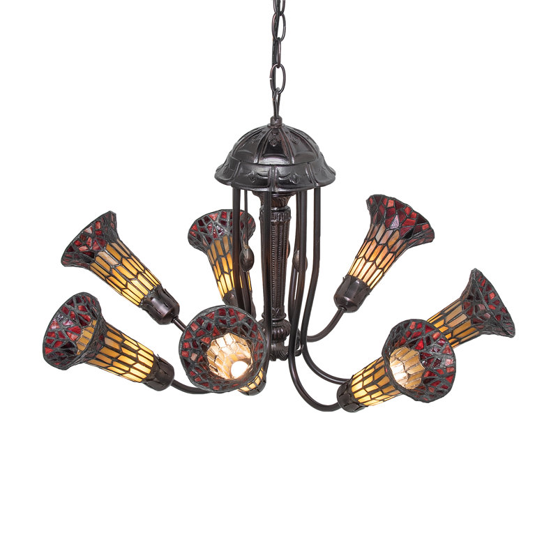 Gaynelle 7 - Light Chandelier, Amber/Red