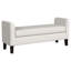 Banc d'appoint rembourré en tissu avec accoudoirs