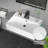 24''L x 16''W Ceramic Wall Mount Bathroom Sink with Overflow and Faucet Hole