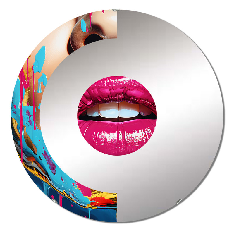 Harthe - Miroir mural demi-cercle, 23,6 po x 23,6 po