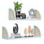 Tablettes murales flottantes en bois avec côtés en rotin, 24,8 po, 2 tablettes murales blanches-1203623312-1191422810