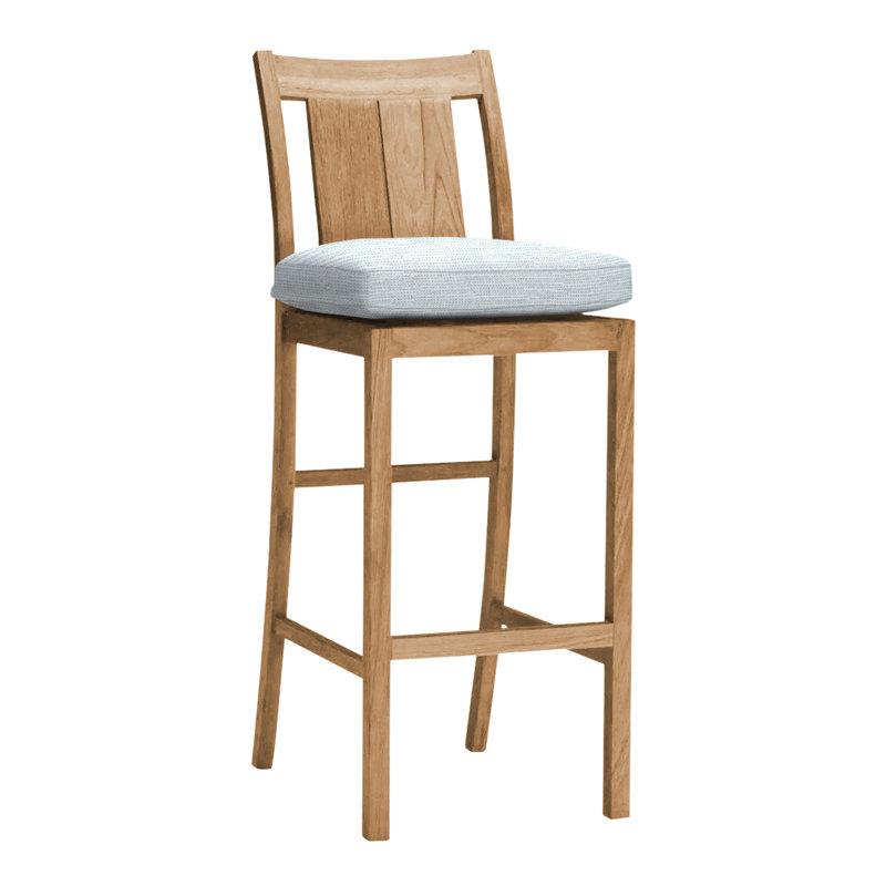 Tabouret de comptoir 24 po Croquet, Pas de soudure, Ciel de papier, Teck naturel
