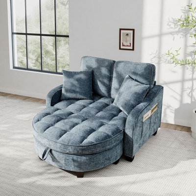 42.68''Oversized Convertible Chaise Lounge With Storage Ottoman
