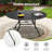6-Person Outdoor Dining Set with 6 Padded Swivel Sling Chairs and 47" Round Steel Dining Table-132774339