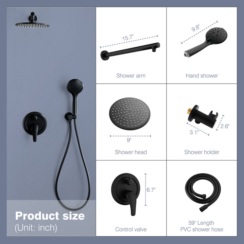 All-In-One Kit with Rough in-Valve, Black