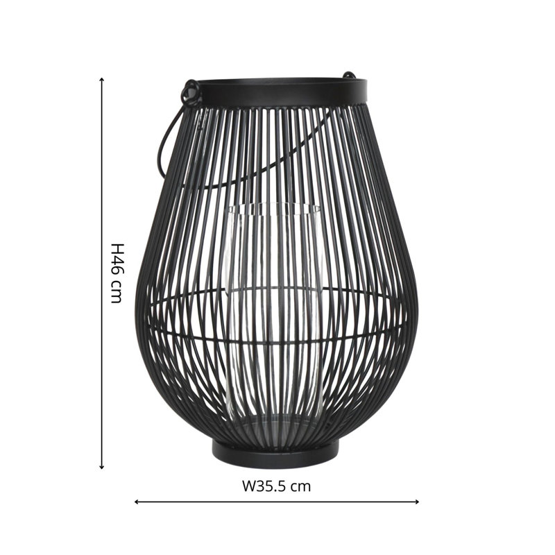 Metal Tabletop Lantern, 46cm H x 35.5cm W x 35.5cm D