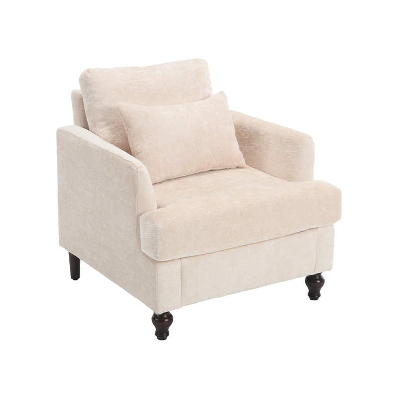 Fauteuil en chenille avec cadre en bois