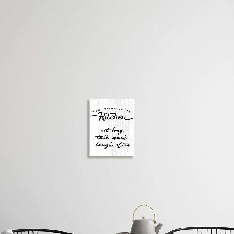 White and Black MDF Kitchen Gathering Sign Wall Plaque
