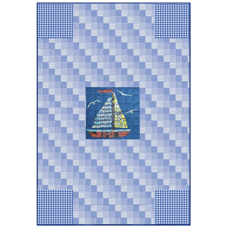Jeté en coton matelassé à la main