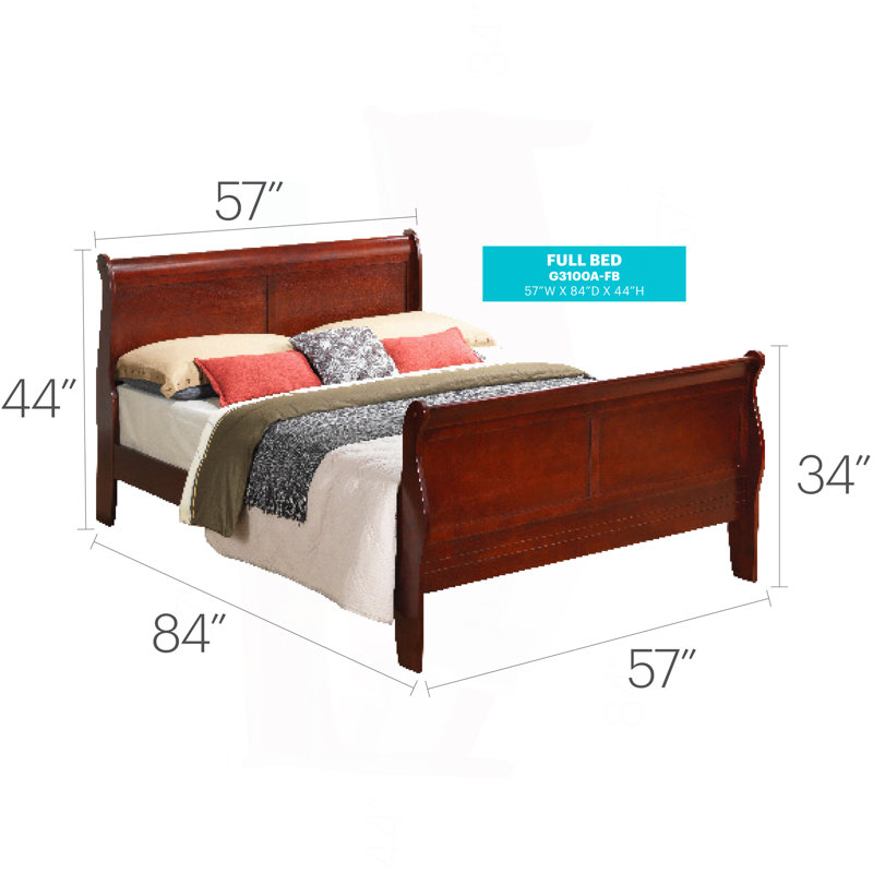 Charmant lit double traditionnel cerise pour plus de confort