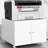 Office Furniture File Cabinet White: 2-Door Steel With 4 Movable Wheels & Smooth Surface Printer Stand: White Universal Finish-612680274