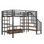Lit mezzanine en métal avec escalier-730856034